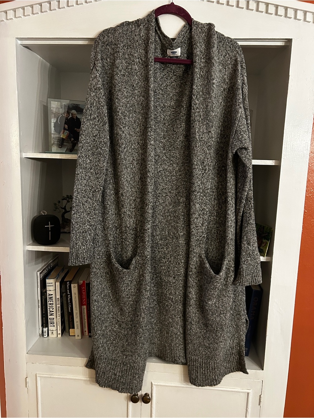 Old Navy Heather Gray Open-Front Long Cardigan